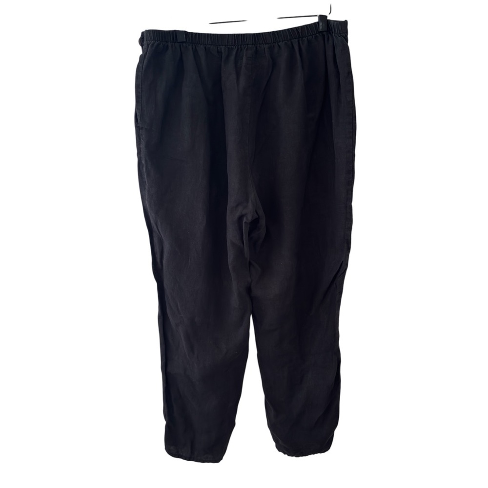 Flax 100% Linen Black Pants size medium side button closure